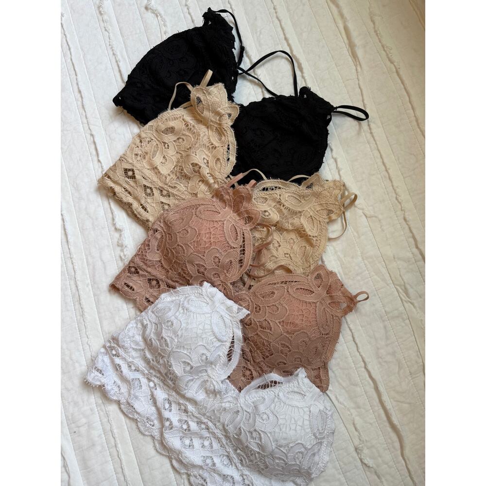 Free People + Wishlist Lace Bralette Bundle | 5-Piece Intimates Lot Size S/M